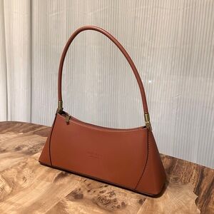 Italian Leather Shoulder Bag Brown by Vera Pelle made in Italy